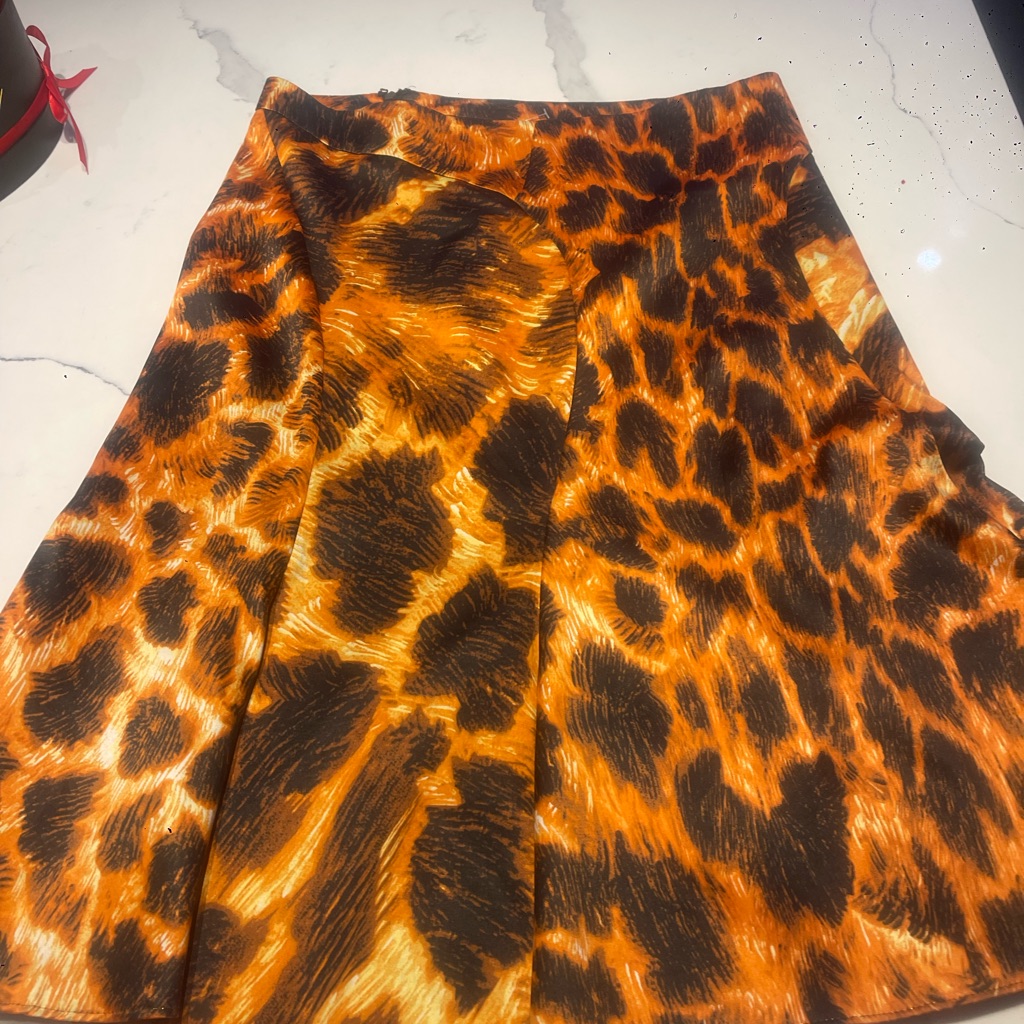 Just Cavalli Orange And Black A-Line Skirt. New